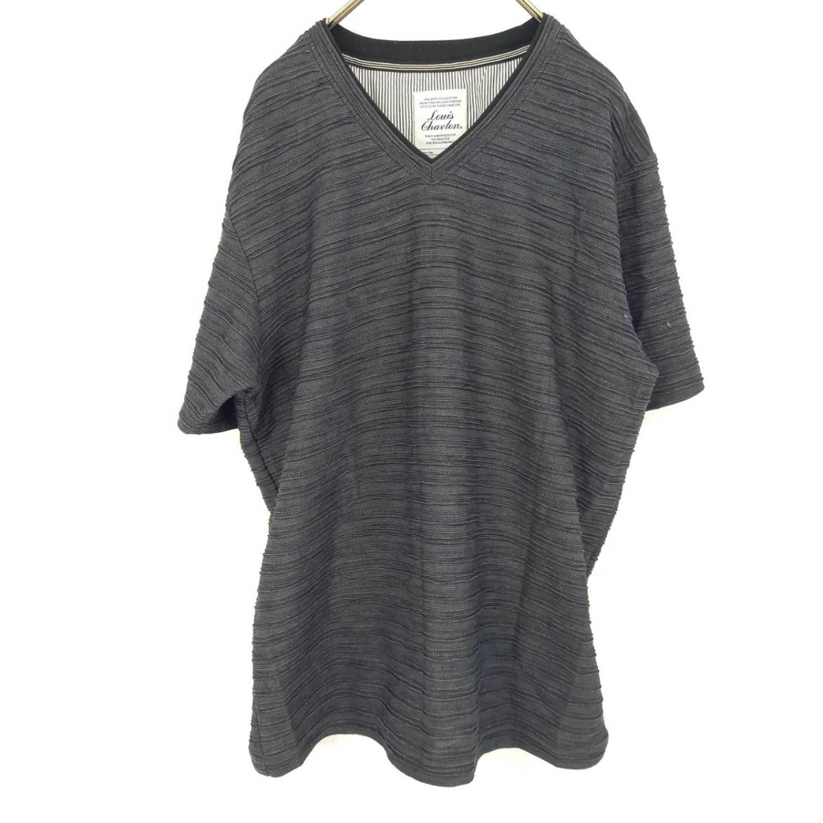 L Louis Chavlon Tシャツ グレー Vネック 半袖 リユース ultramto ts1726拍卖