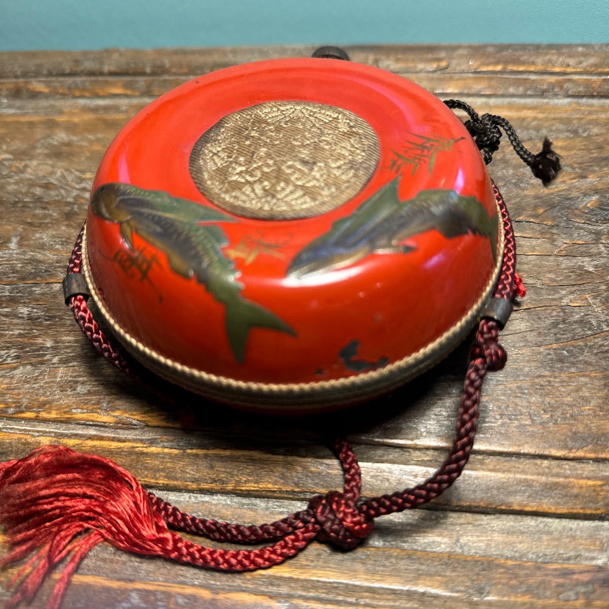 火縄銃 火薬入れ 金蒔絵鯉時代物拍卖