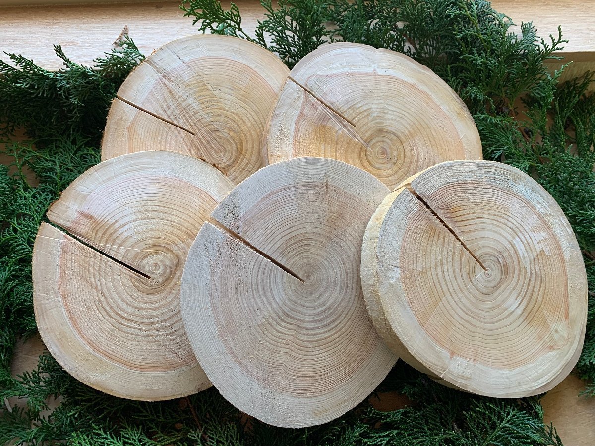 丹波ヒノキ皮剥ぎ 直径17~20cm 厚さ約2cm 5枚セット拍卖