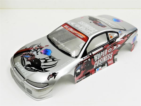 【激安!日本全国送料無料! お買い得!】1/10 ドリフトラジコンカー用 スペアボディー ニッサン S15 シルビア タイプ 銀/赤拍卖
