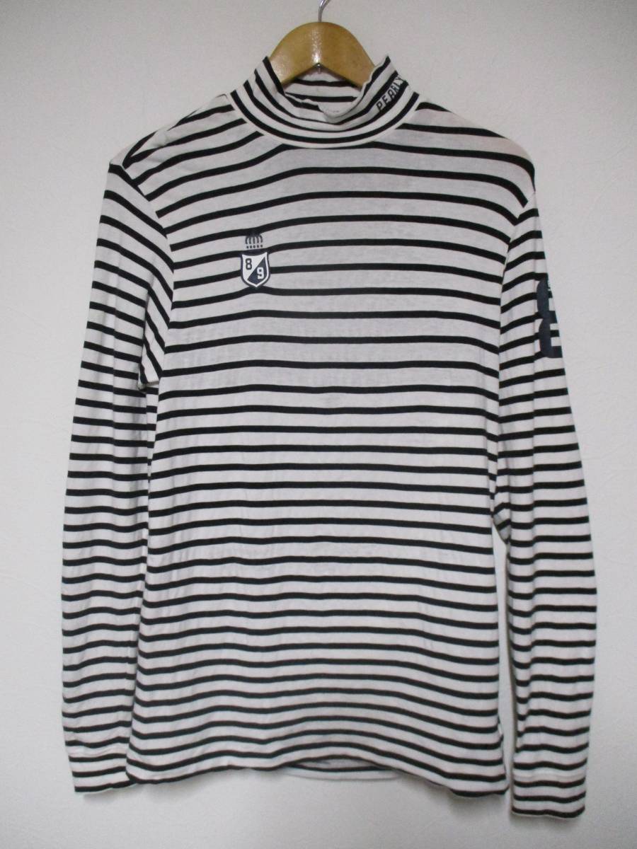 日本製 パーリーゲイツ ハイネック ボーダー ストレッチゴルフシャツ サイズ4拍卖