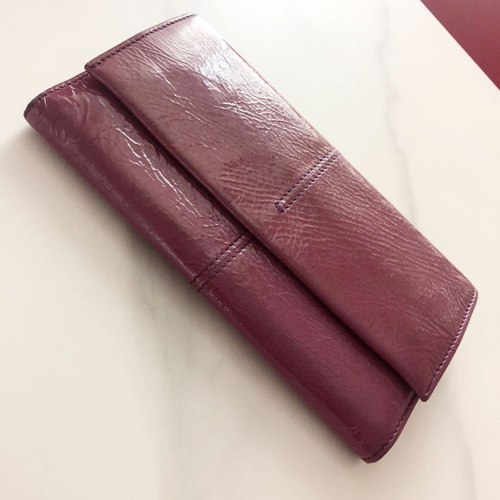 ◆◆◆TOD'S トッズ エナメル 長財布 正規品 パープル オリジナル金具 イタリア製拍卖