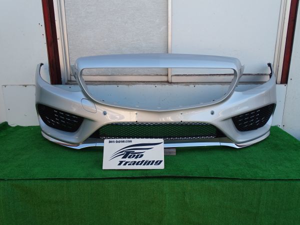 L2553vc ベンツ純正 Cクラス W205/S205 前期 AMG フロントバンパー スポイラー/グリル付 イリジウムシルバー/775拍卖