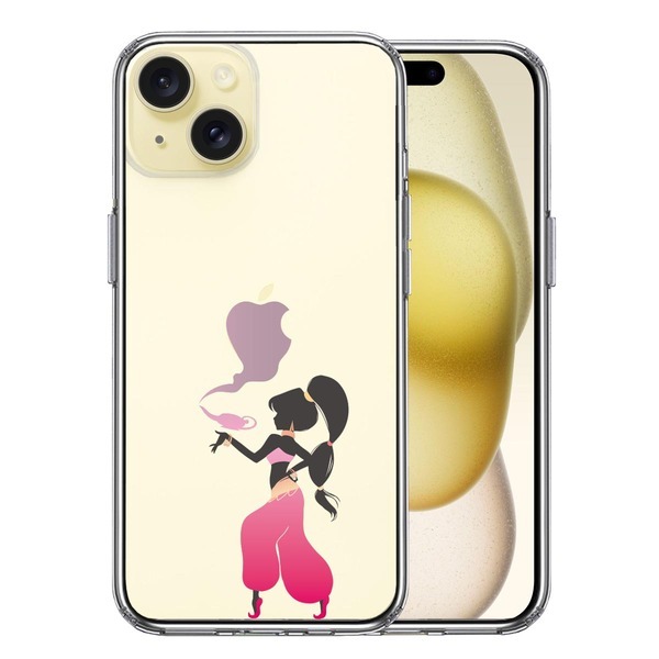iPhone15Plus ケース クリア アラジン ピンク スマホケース 側面ソフト 背面ハード ハイブリッド拍卖