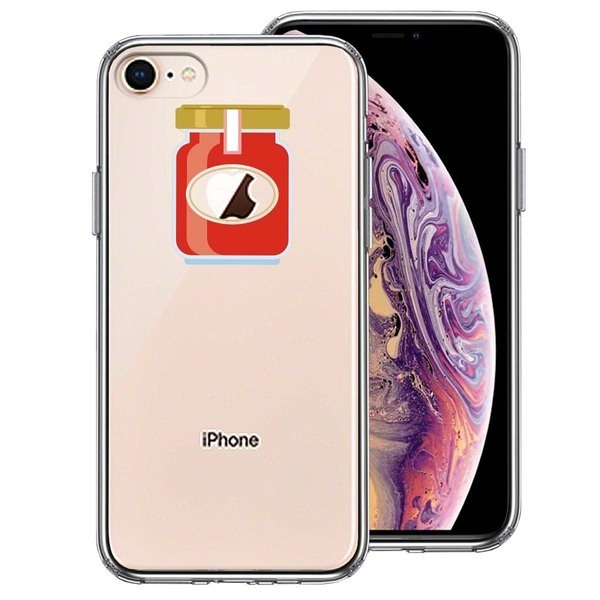 iPhone8 ケース クリア りんごジャム スマホケース 側面ソフト 背面ハード ハイブリッド拍卖