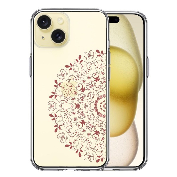 iPhone15Plus ケース クリア 曼荼羅 模様 2 スマホケース 側面ソフト 背面ハード ハイブリッド拍卖