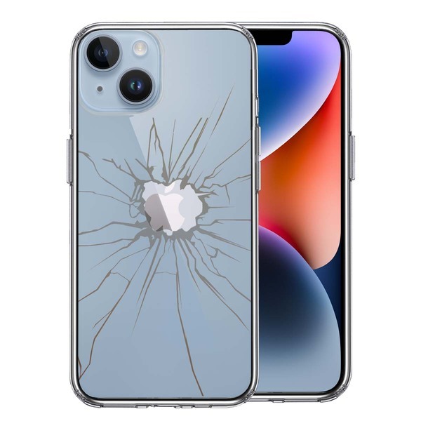 iPhone14 ケース クリア トリックケース 割れたガラス スマホケース 側面ソフト 背面ハード ハイブリッド拍卖