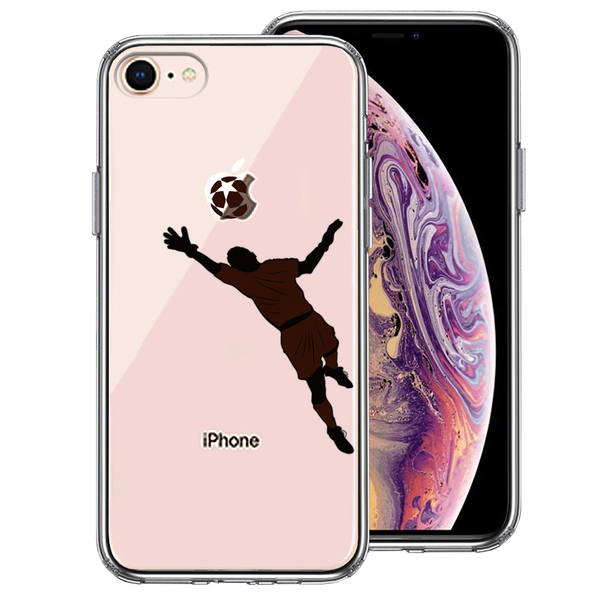 iPhone8 ケース クリア サッカー スーパーセーブ スマホケース 側面ソフト 背面ハード ハイブリッド拍卖