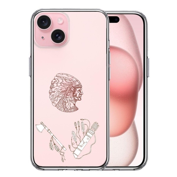 iPhone15Plus ケース クリア ネイティブアメリカン スマホケース 側面ソフト 背面ハード ハイブリッド拍卖