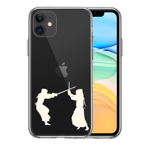 iPhone11 ケース クリア 剣道 ホワイト スマホケース 側面ソフト 背面ハード ハイブリッド拍卖