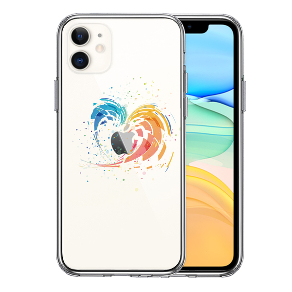 iPhone11 ケース クリア 幾何学 ハート スマホケース 側面ソフト 背面ハード ハイブリッド拍卖