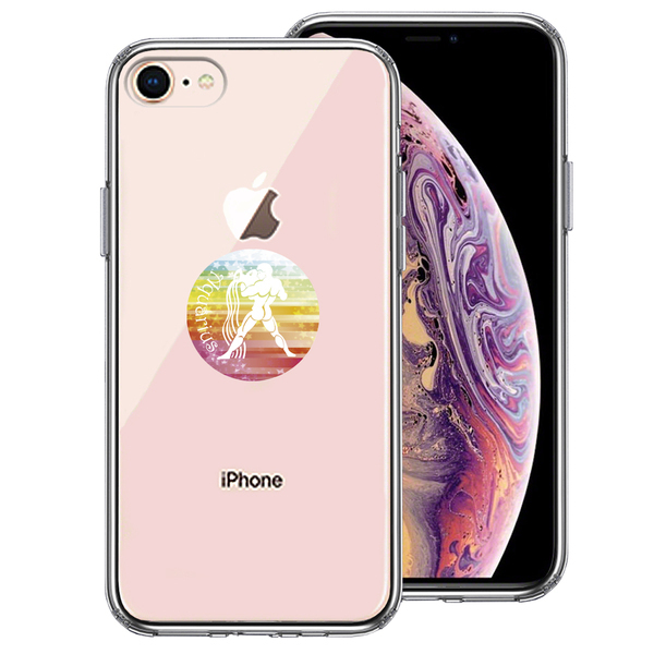 iPhone7 iPhone8 ケース クリア みずがめ座 水瓶座 Aquarius スマホケース 側面ソフト 背面ハード ハイブリッド拍卖