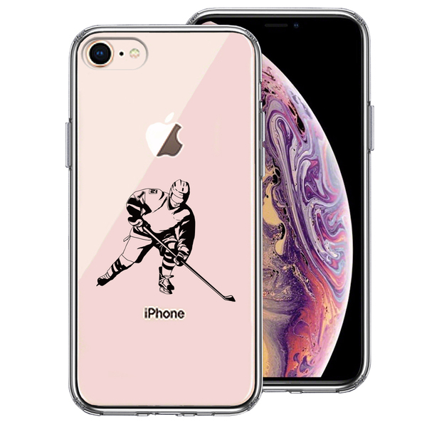 iPhone7 iPhone8 ケース クリア アイスホッケー2 スマホケース 側面ソフト 背面ハード ハイブリッド拍卖