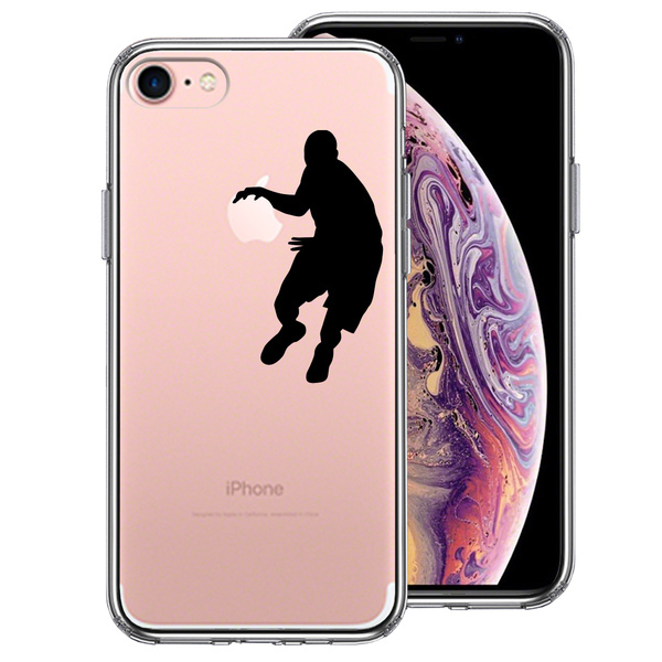 iPhone7 ケース クリア バスケットボール ドリブル スマホケース 側面ソフト 背面ハード ハイブリッド拍卖