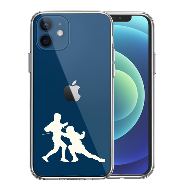 iPhone12 ケース クリア フェンシング ホワイト スマホケース 側面ソフト 背面ハード ハイブリッド拍卖