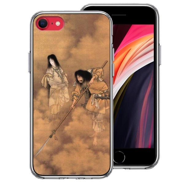 iPhoneSE ケース 第3世代 第2世代 クリア 日本神話 イザナギノミコト スマホケース 側面ソフト 背面ハード ハイブリッド拍卖