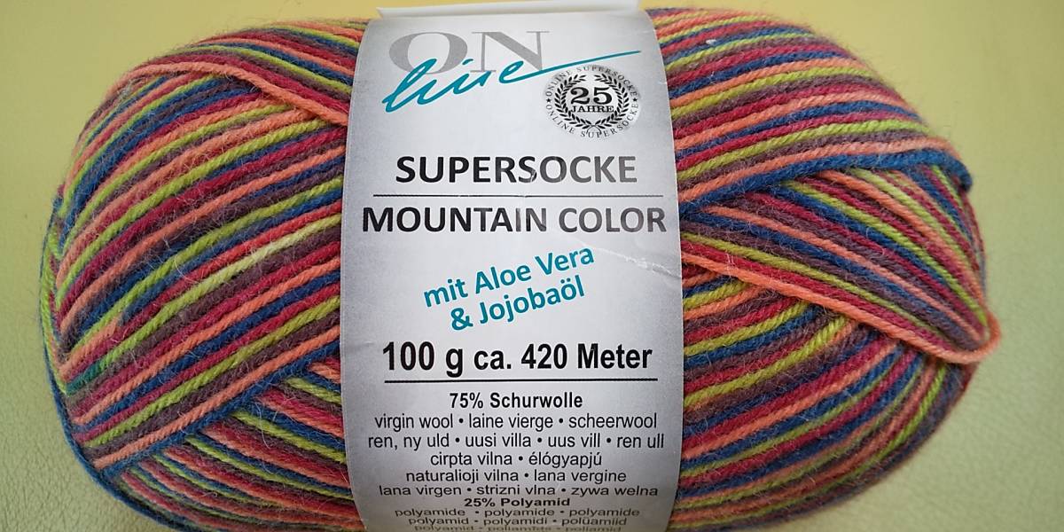 毛糸 ONline オンライン Supersocke MOUNTAIN COLOR マウンテンカラー 4fach #2698 (イタリア製) ソックヤーン 靴下拍卖