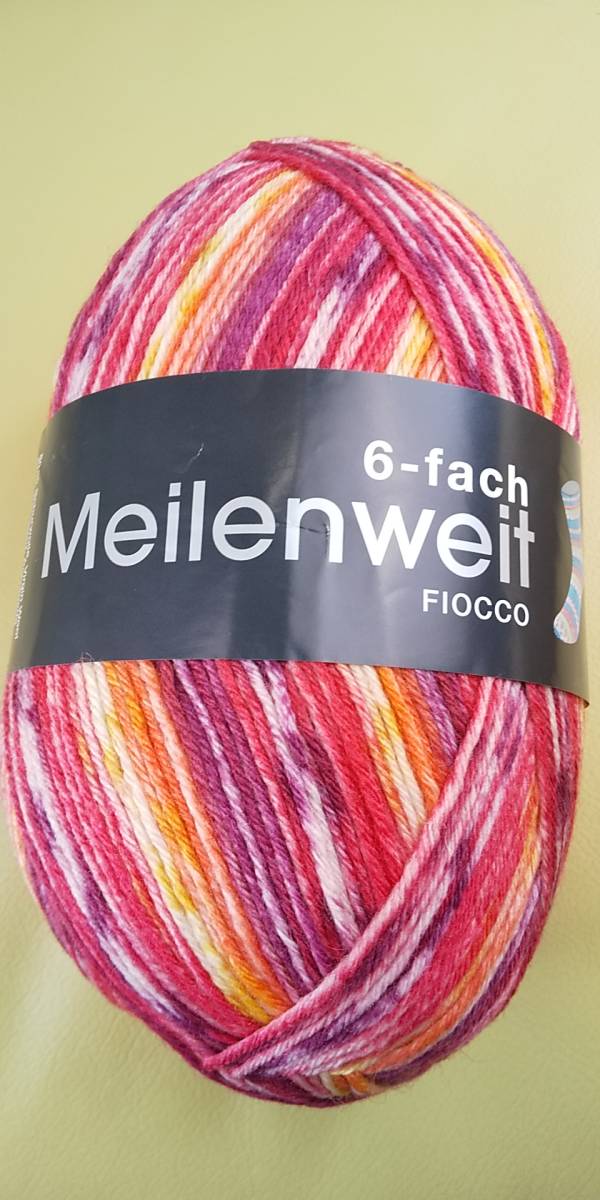 ★ 毛糸 LANA GROSSA ラナグロッサ Meilenweit メイランバイト Fiocco #9525 6ply/6本撚り イタリア製 ソックヤーン 靴下 ★拍卖
