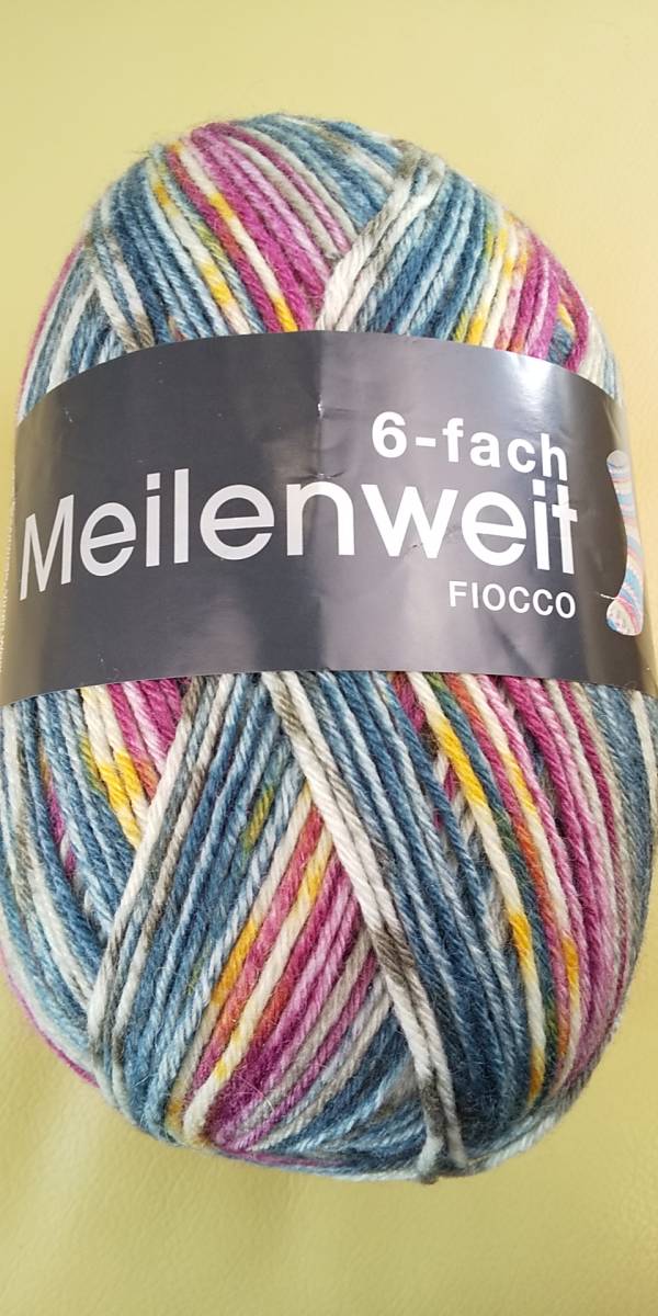 ★ 毛糸 LANA GROSSA ラナグロッサ Meilenweit メイランバイト Fiocco #9526 6ply/6本撚り イタリア製 ソックヤーン 靴下 ★拍卖