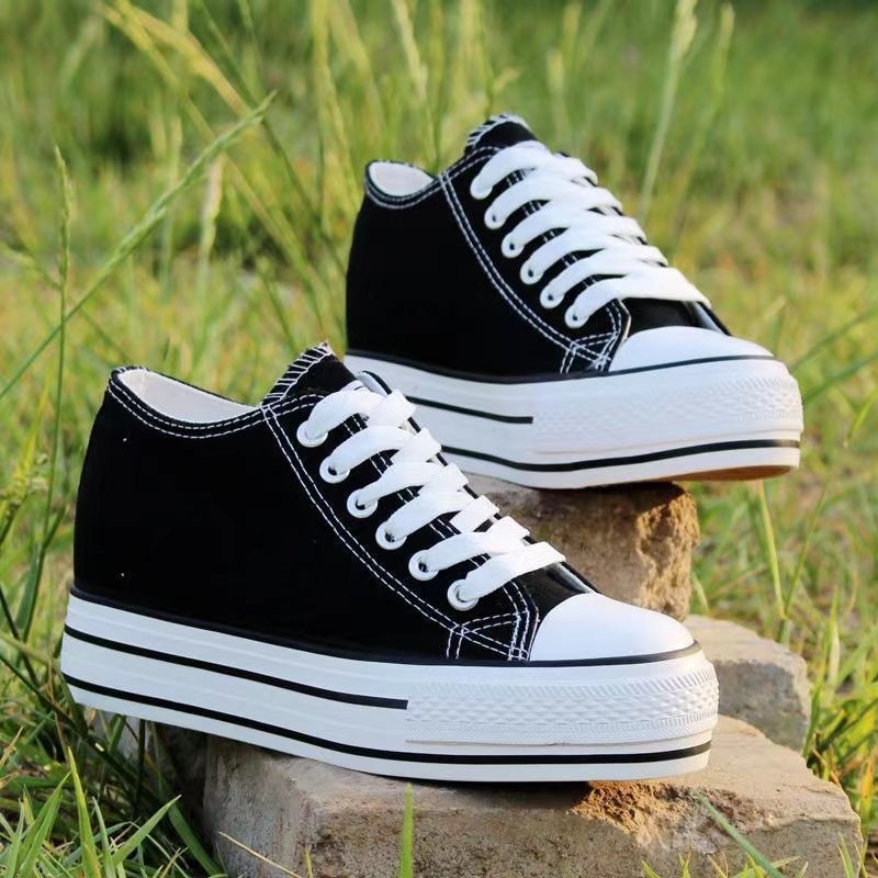 LRM295★新品!厚底スニーカー 美脚 脚長 キャンバス 厚底 軽量 スニーカー インソール ヒール インヒール スタイルアップ拍卖