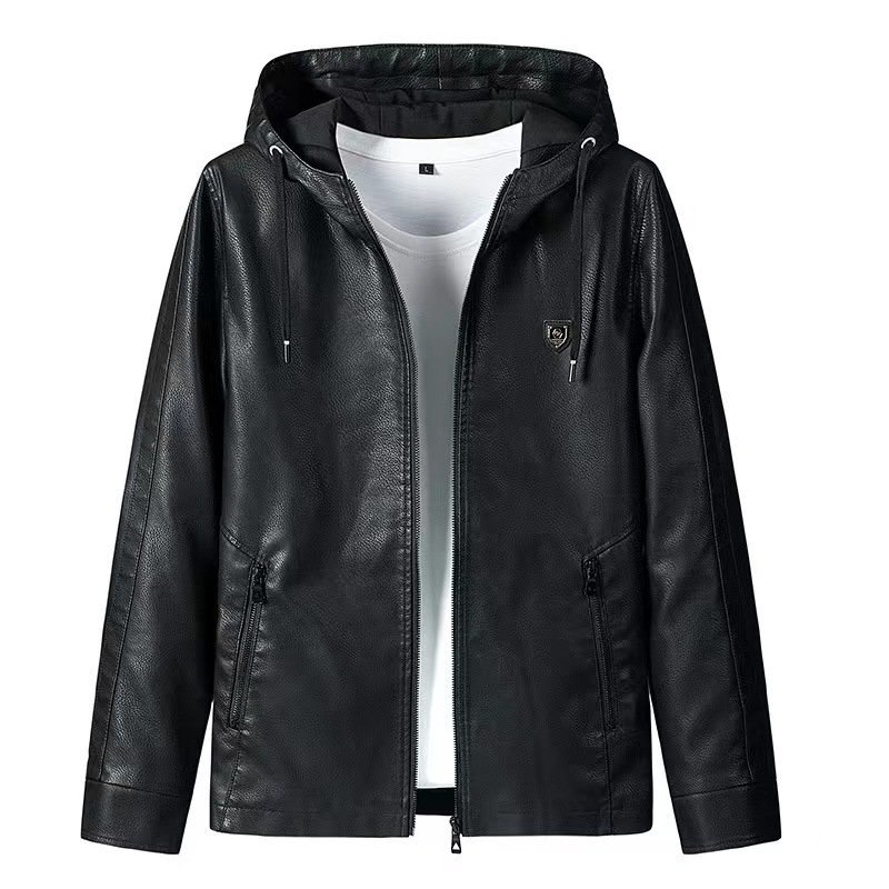 LRM421 新品 メンズ レザージャケット ライダース 革ジャン ビジネスコート フード付き 通勤 ツーリング アウターに拍卖