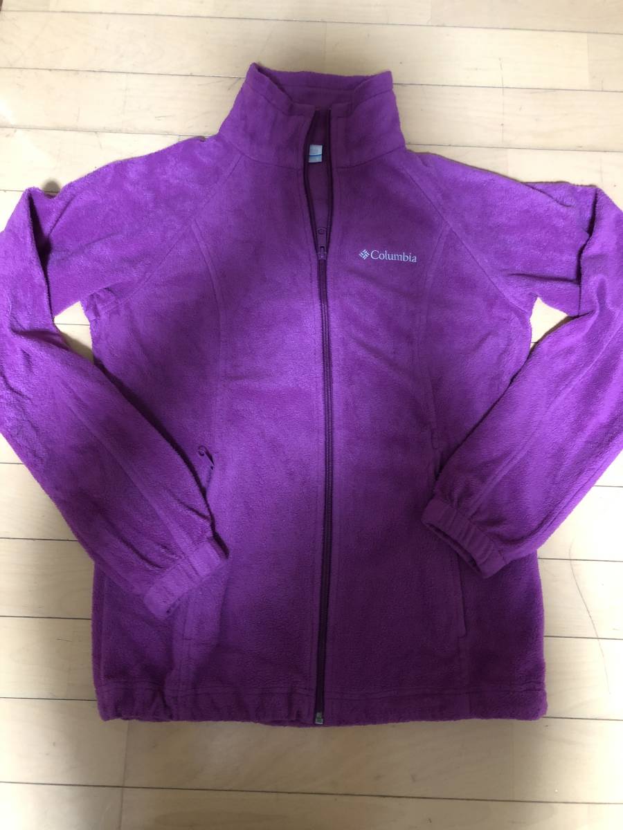 RETRO OUTDOOR レトロCOLUMBIA コロンビアレディスフリースジャケットパープル系軽量 ソフト マイクロフリースサイズ WOMEN'S S拍卖