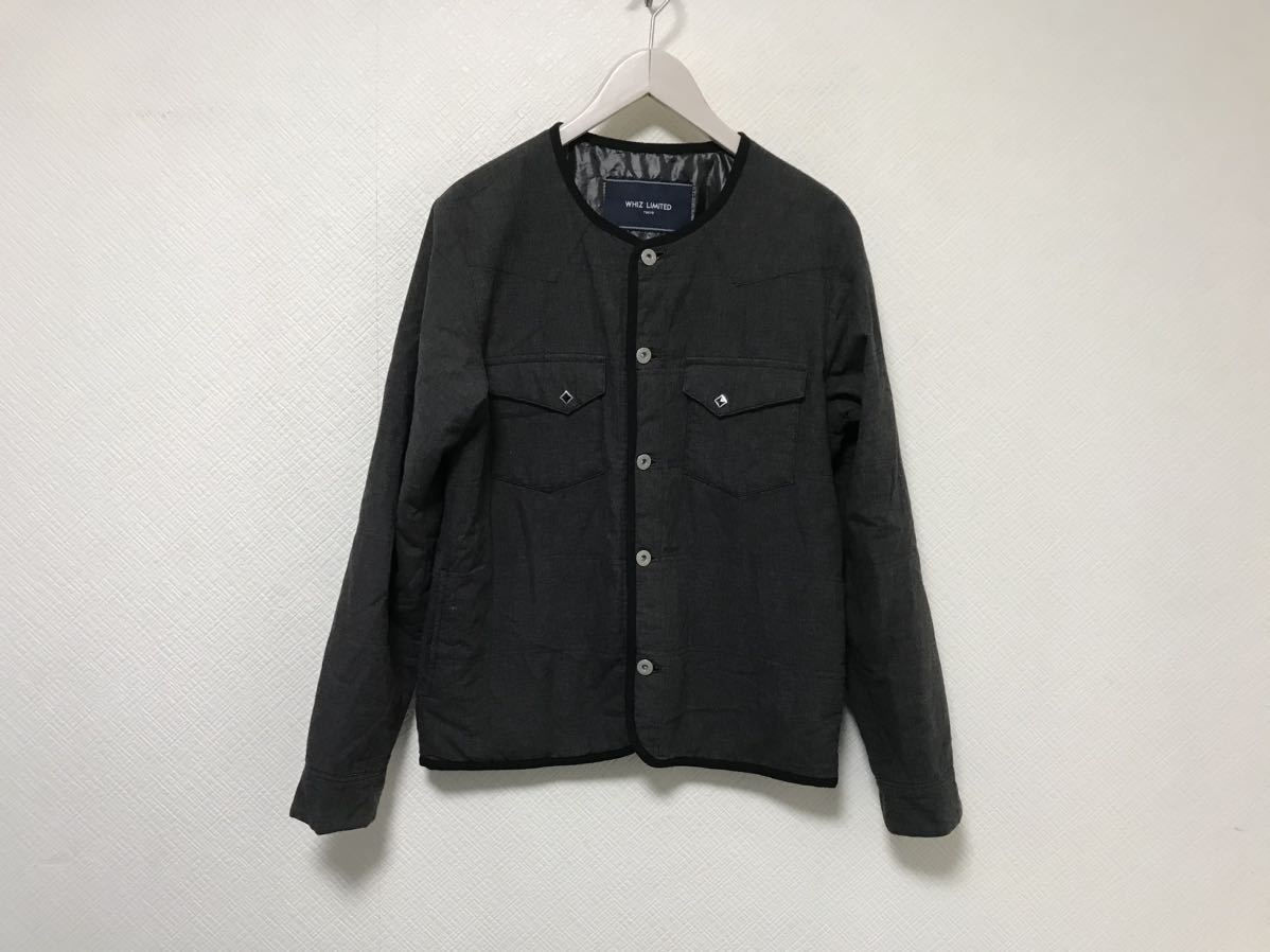 本物ウィズリミテッドWHIZ LIMITEDコットンノーカラージャケットメンズサーフワークアメカジストリートグレー日本製M拍卖