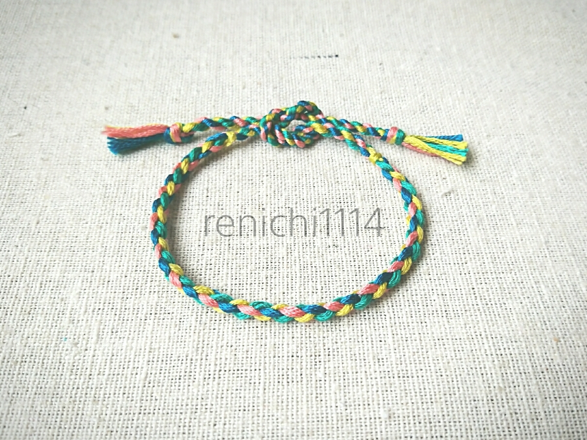 ミサンガ☆ピンク&青&グリーン他☆ブレスレット☆アンクレット拍卖