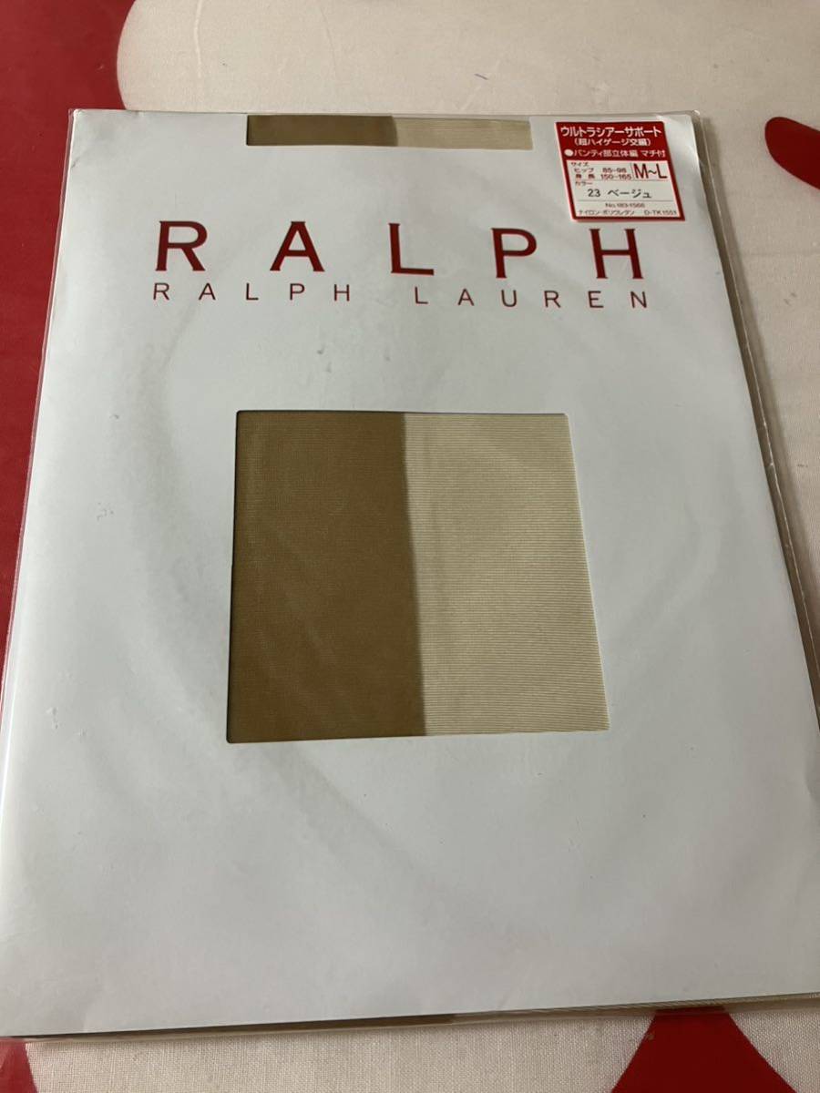 RALPH LAUREN パンティストッキング ウルトラシアーサポート 超ハイゲージ交編 パンティ部立体編 マチ付 ベージュ パンスト panty stocking拍卖