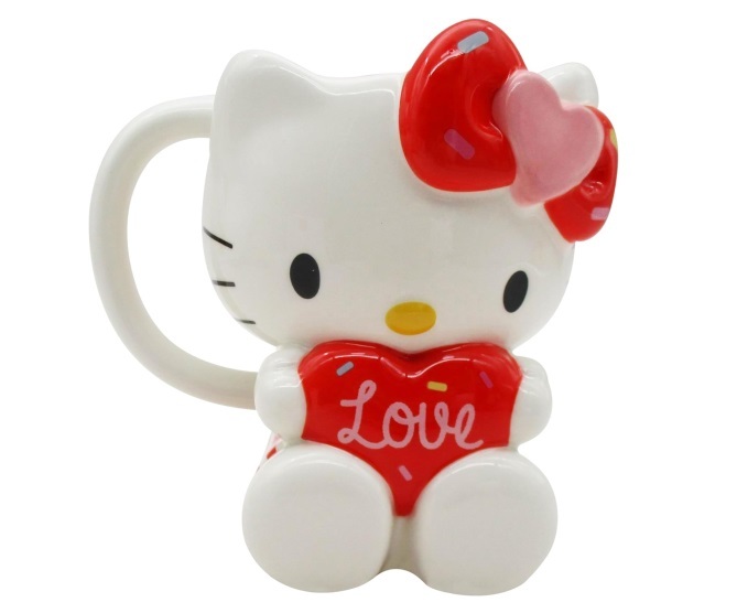 ハローキティ ハート ★ 大 フィギュア 3D マグカップ A拍卖