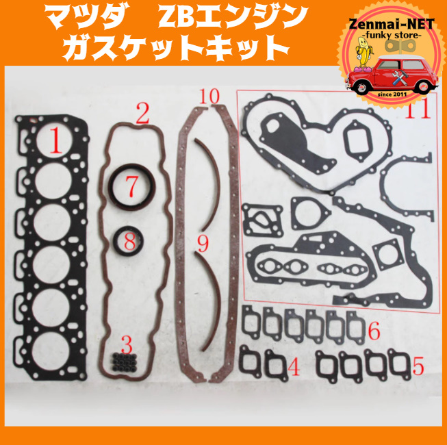 B084  マツダ ZB型・YA型 エンジン用 直6気筒 ディーゼル ガスケットキットセット レストア・オーバーホールに拍卖
