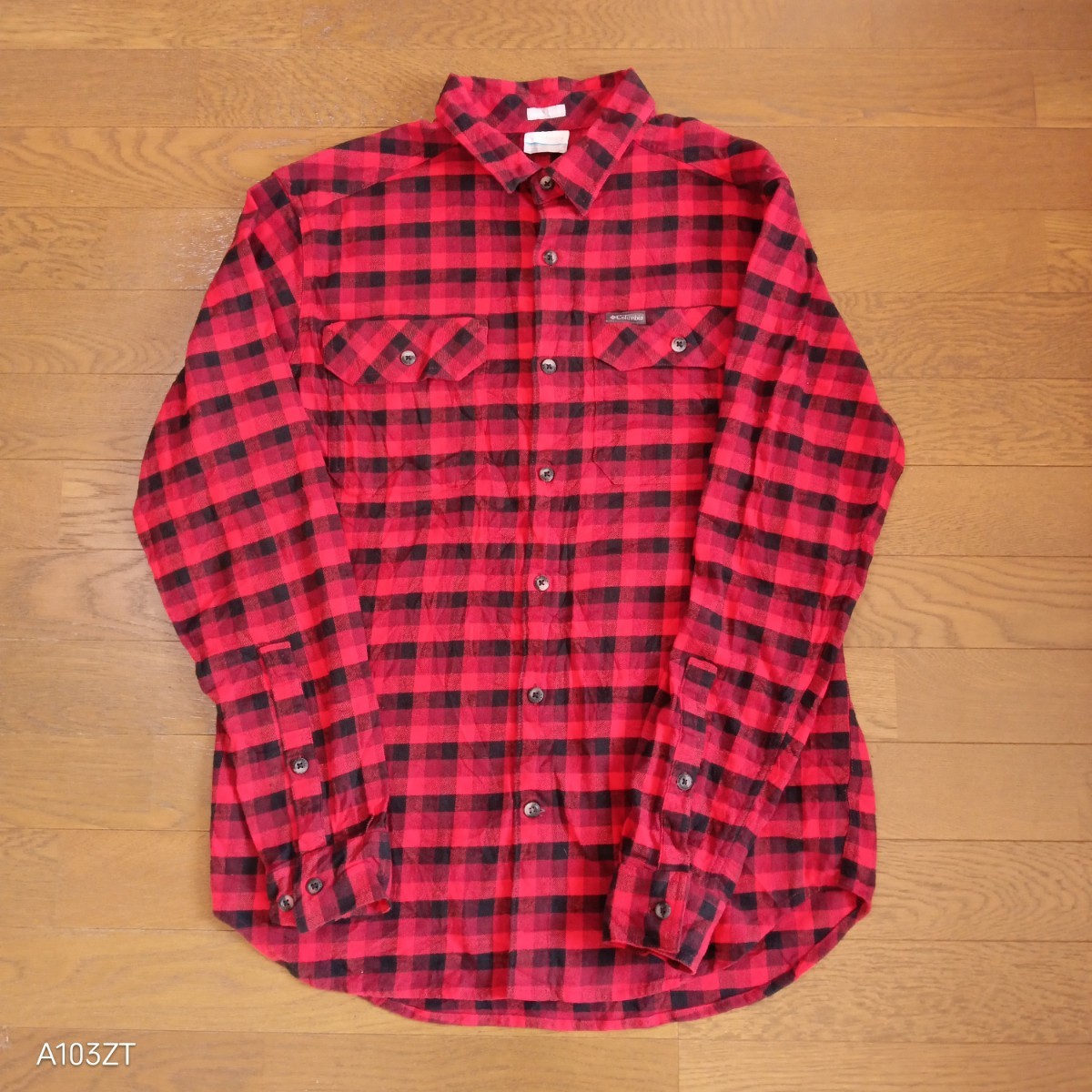 024 【即決・送料無料】Columbia コロンビア 長袖ライトネルシャツ メンズM レッド/ブラック/チェック柄拍卖