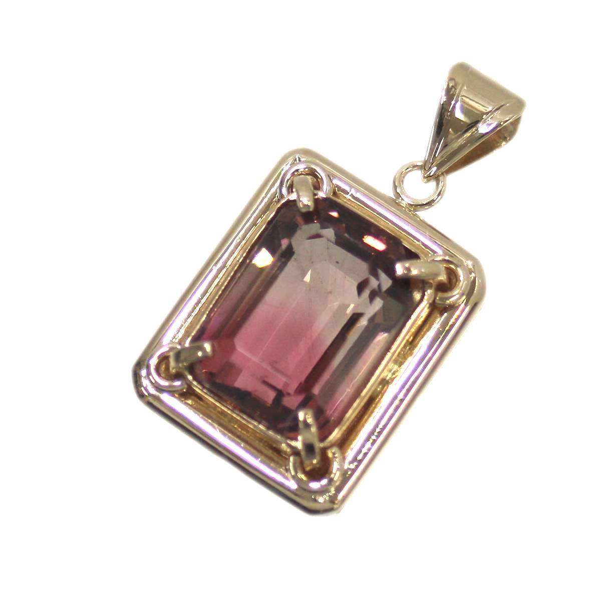 K18枠 7.68カラット パーティーカラー トルマリン ペンダントトップ ES Aランク拍卖