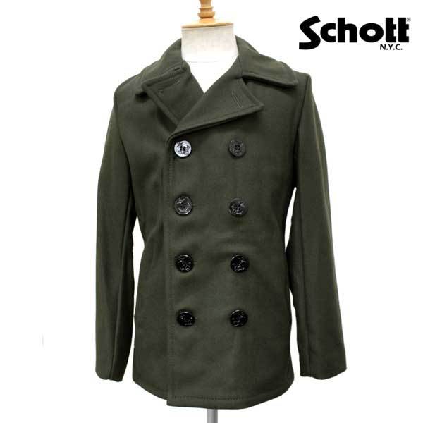 Schott (ショット) 7118 753US PEA COAT 24oz ピーコート アメリカ製 OLIVE 34拍卖