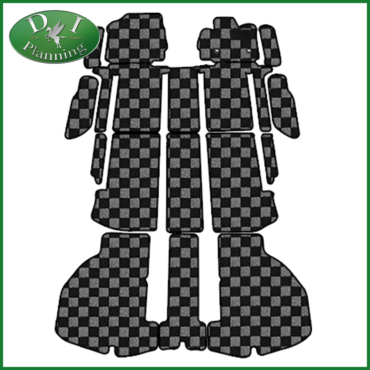 ヴェルファイア アルファード AGH30W AGH35W GGH30W 30系 7人乗り フロアマット チェック柄 黒グレー 社外新品 フロアシートカバー拍卖