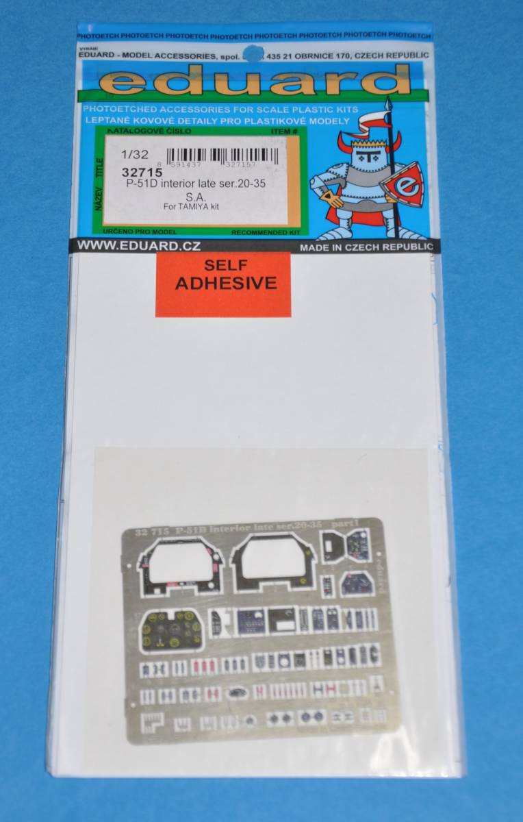 エデュアルド 1/32 アメリカ軍 P-51D 内装 後期型 シリーズ20-35 タミヤ 用 エッチングパーツ Eduard 32715 P-51 TAMIYA P-51D interior拍卖