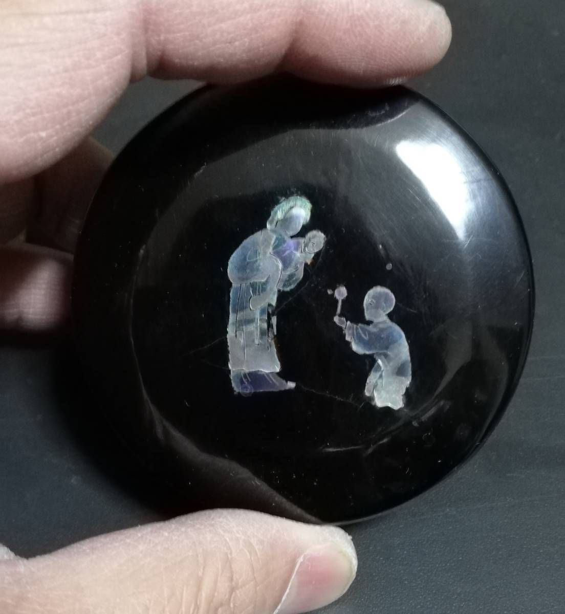 漆香合 螺鈿 茶道具共箱 唐物骨董 古玩 古美術品 検索: 江千里拍卖