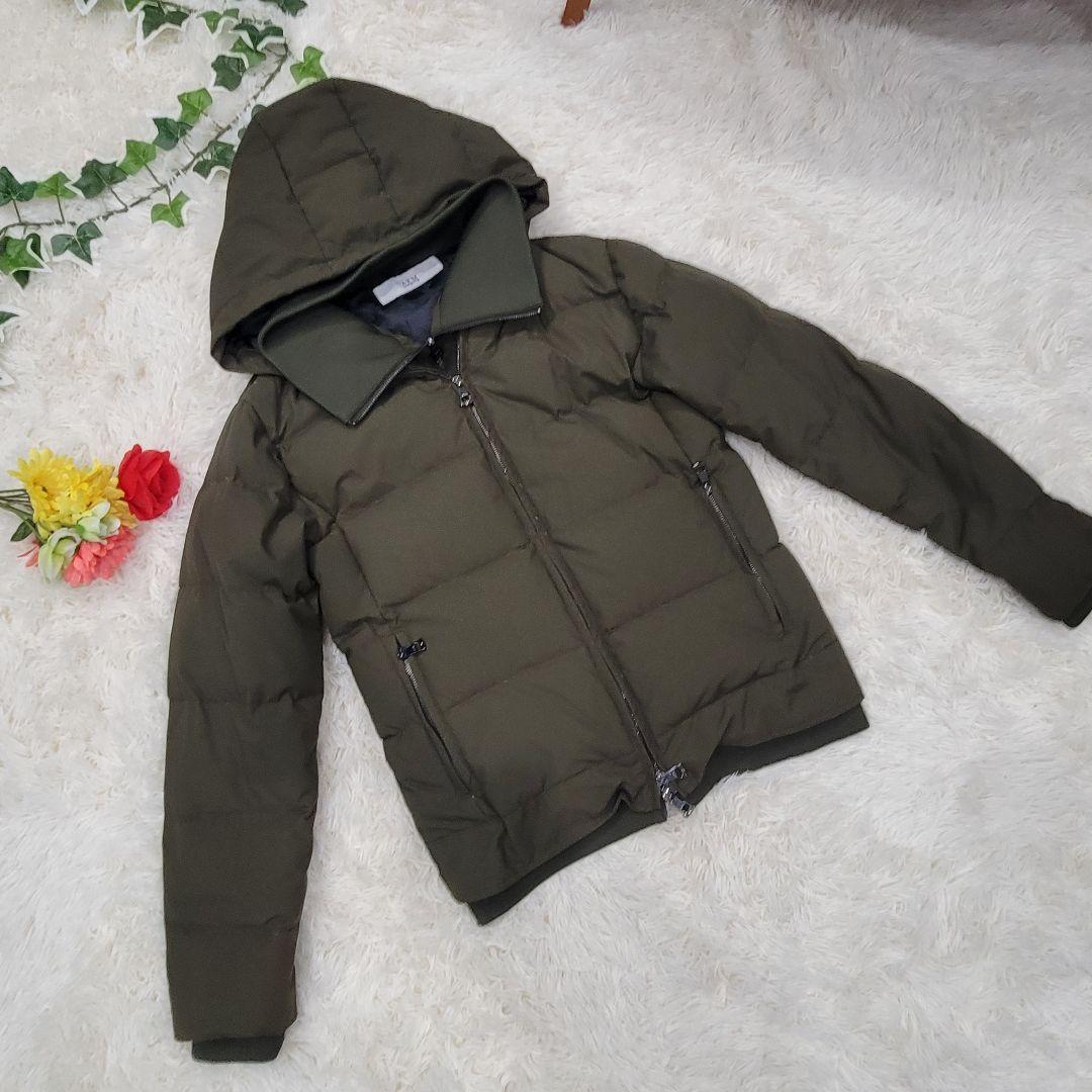 AKM カーキ ダブル ZIP ダウンジャケット パーカー フード付き 暖か拍卖