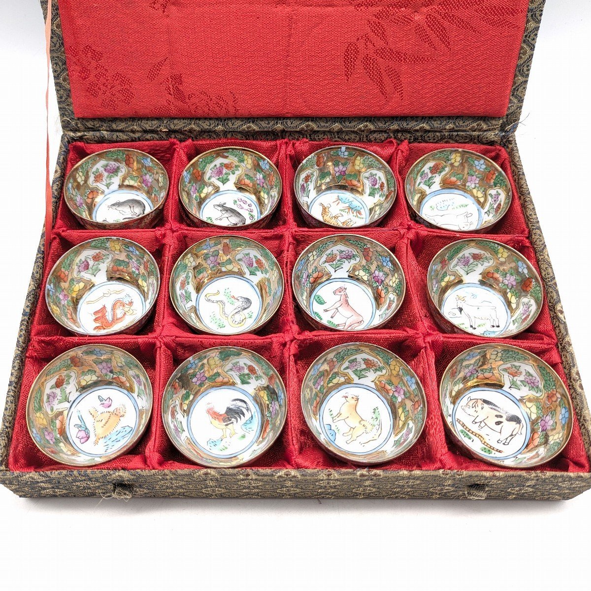 景徳鎮・お猪口・酒器セット・十二支・干支・金彩・No.231007-29・梱包サイズ60拍卖