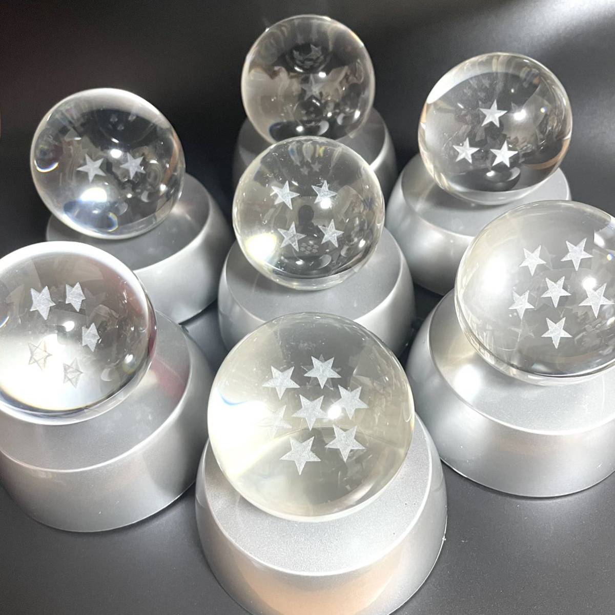 ドラゴンボール 七星球 7種セット ガラス製 台座付き オブジェ インテリア レア 送料無料拍卖