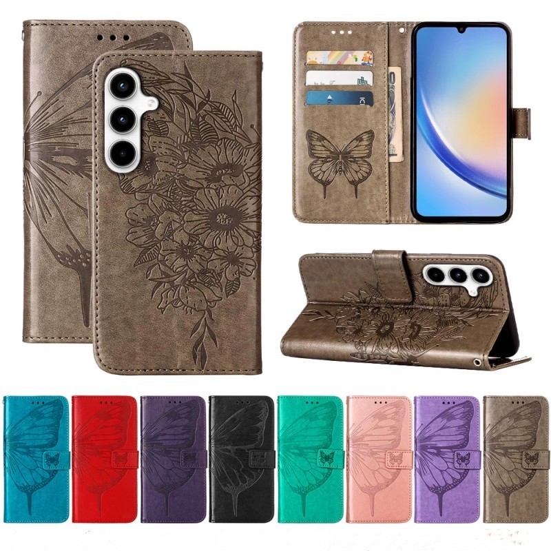 Samsung Galaxy S24 Ultra ケース サンスム 6.8インチ スマートフォンカバー 手帳型 ちょう カードスロット マグネット ソフトカバー拍卖