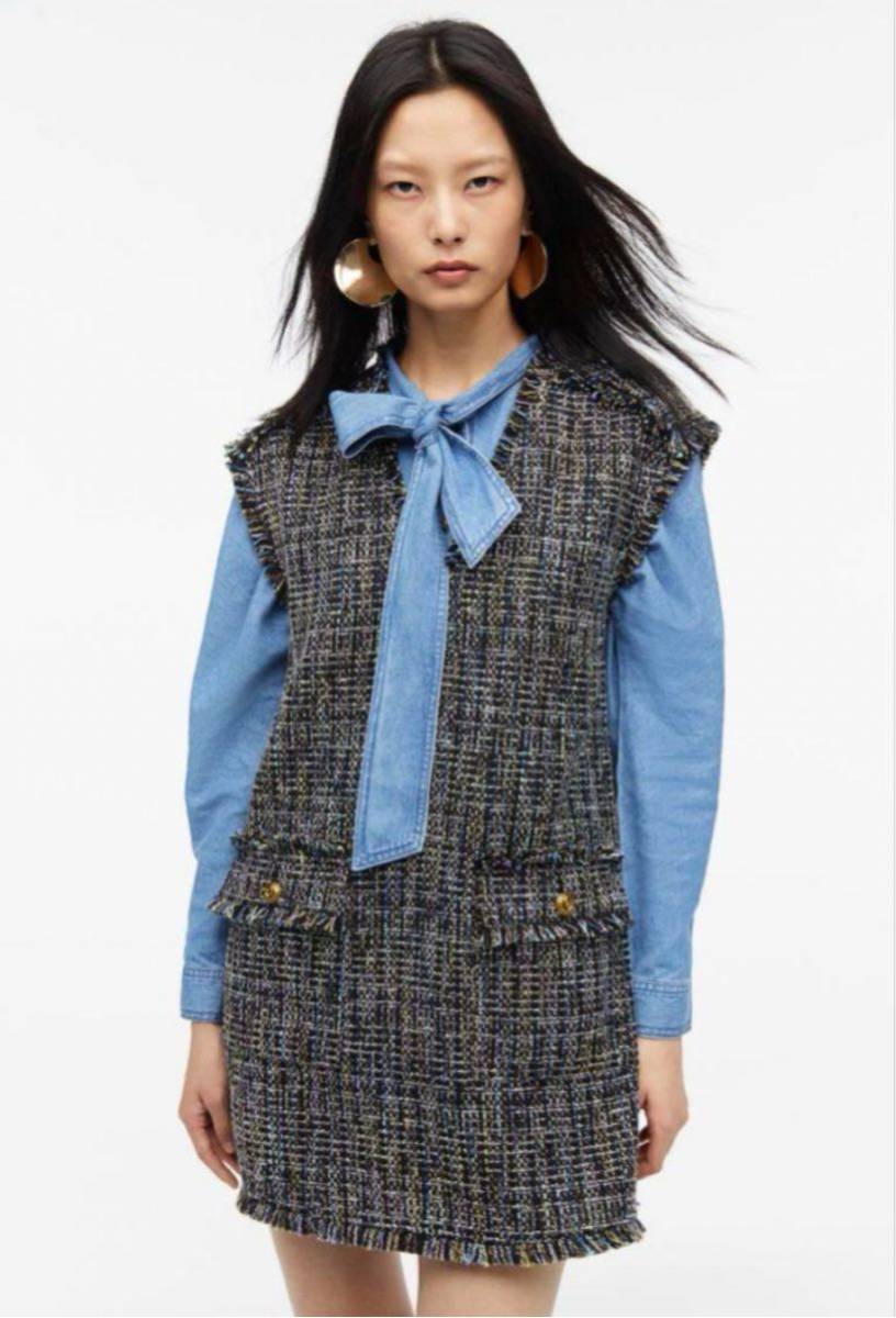 H&M★テクスチャードワンピース★XS★ツイード調★拍卖