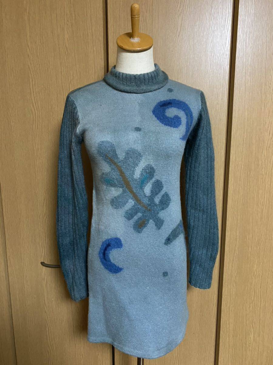◇ビアッジョブルー Viaggio Blu わかめチンアナゴ深海柄 ニットセーター◇古着個性的レトロヴィンテージ拍卖