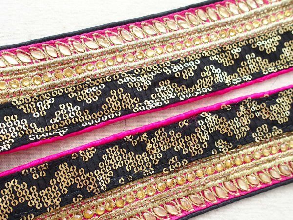 即決 0.5mより ンド刺繍リボン スパンコール ビーズ ブレード 民族衣装拍卖