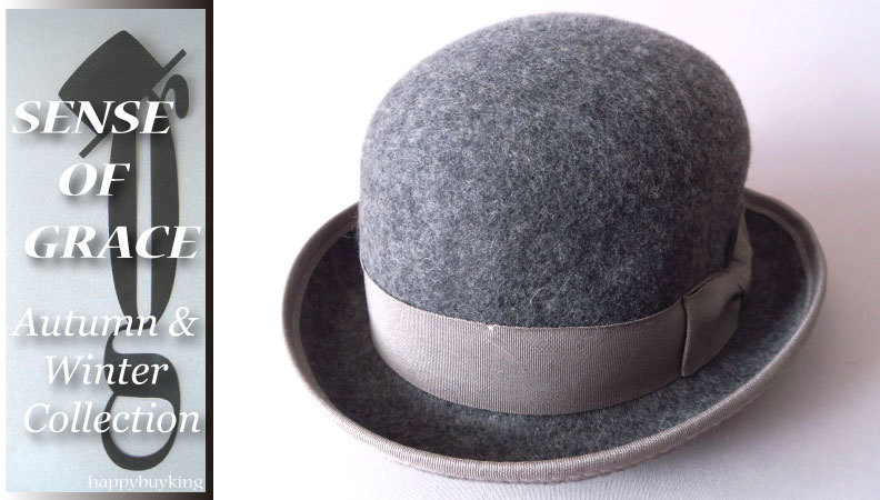 graceグレース★2025フェルトウールボーラーハット【GR】新品 サイズ調節可能 男女兼用 ダービーハット センスオブグレース拍卖
