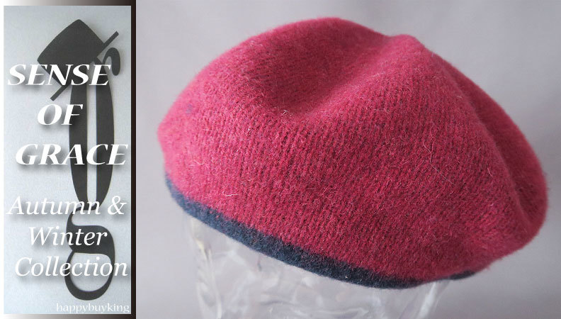 graceグレース★ウール混バスクベレー帽【赤】新品 男女兼用 ニットベレー帽 センスオブグレース拍卖