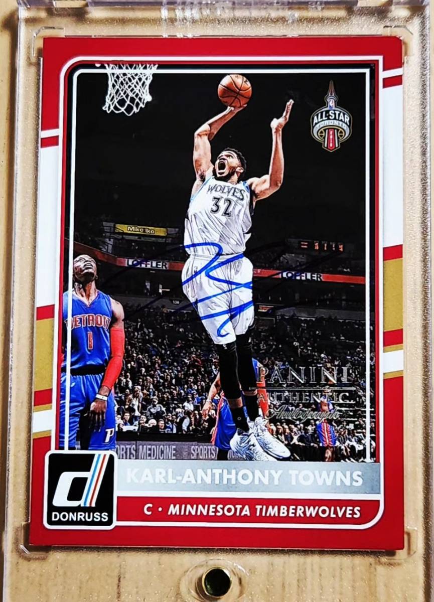 レア Rookie SP サイン 2015 -16 Panini Donruss KARL-ANTHONY TOWNS Auto RC / カール アンソニー タウンズ Autograph NBA All-Star拍卖
