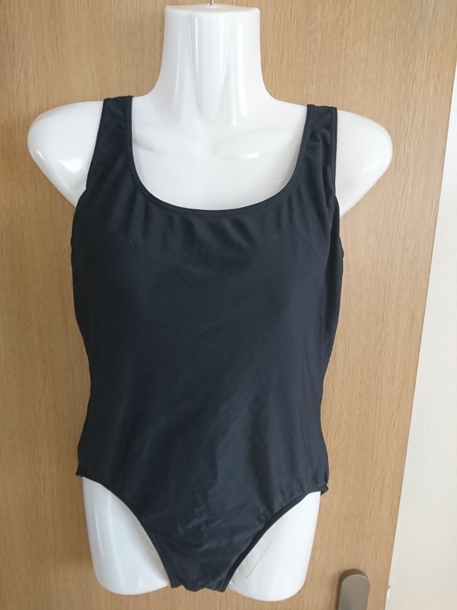 ☆大きいサイズ☆黒系ワンピース水着☆無地☆サイズ15L☆総裏地あり☆拍卖