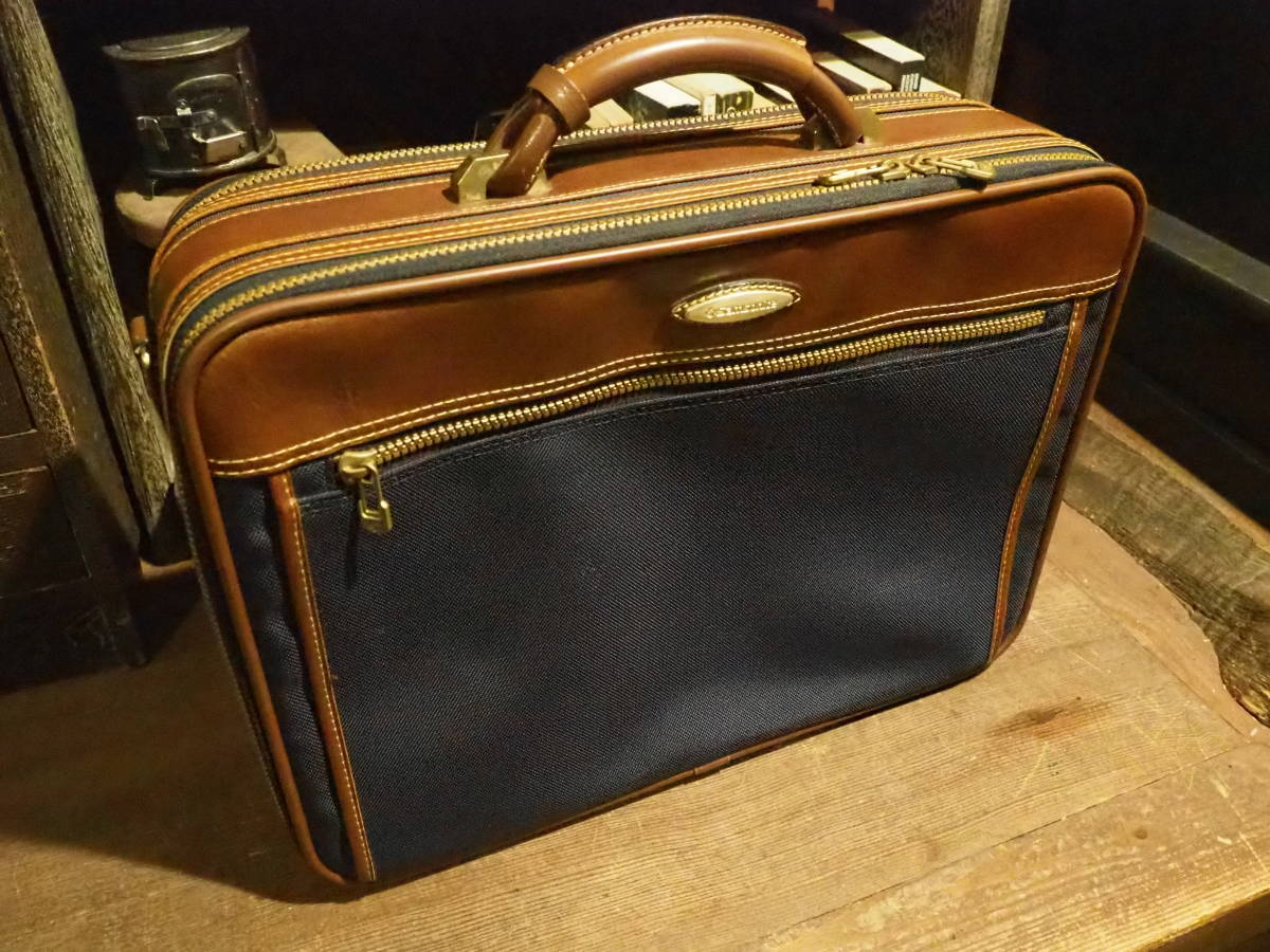 【Samsonite鍵付きビジネスバッグ】鞄トランク本革サイドバッグ骨董インテリア旅行ドクターバッグ古道具アンティーク古着インダストリアル拍卖