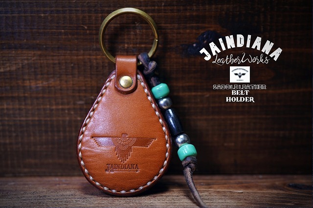 ハンドメイド サドルレザー キーホルダー キーリング拍卖